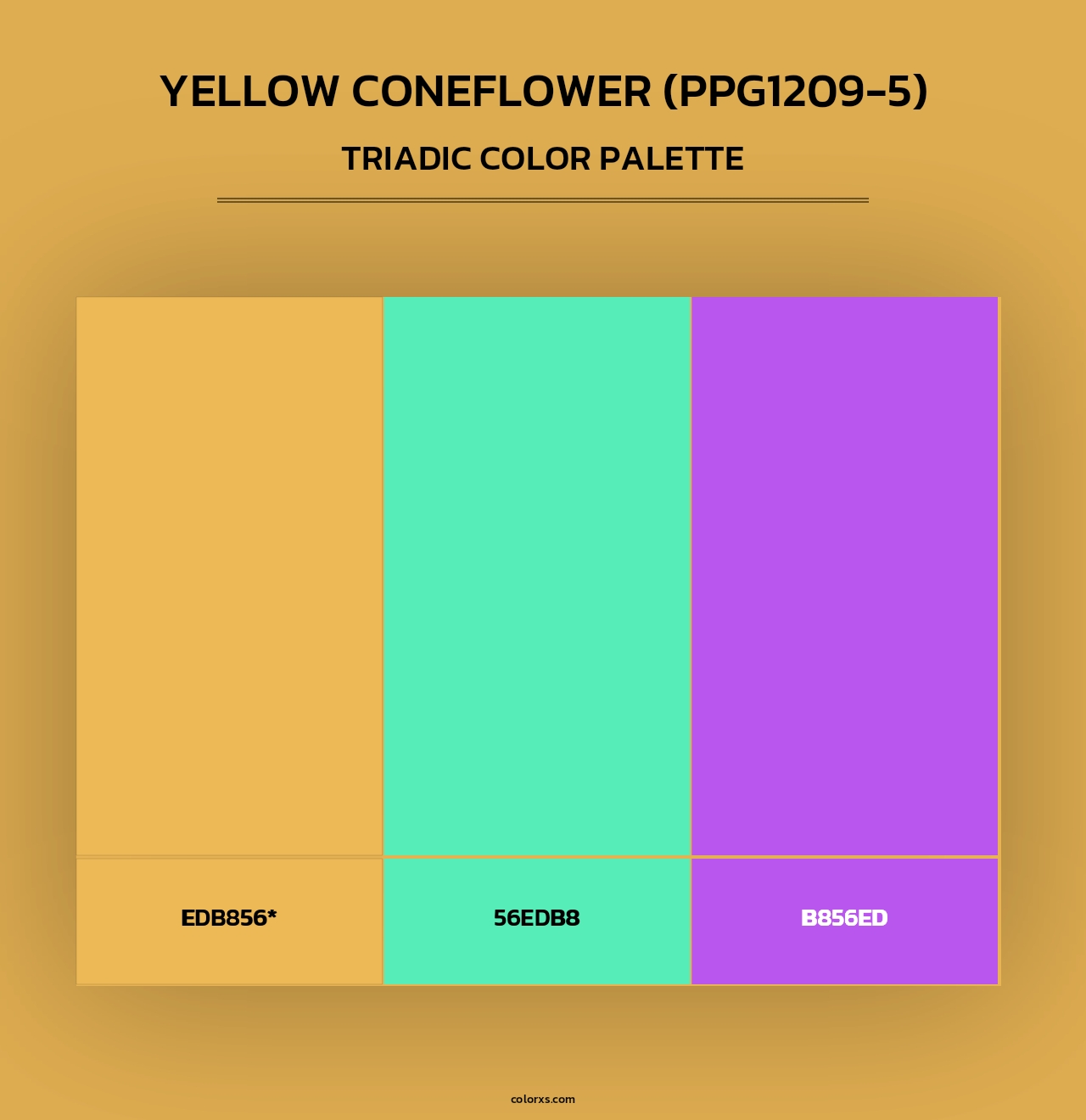 Yellow Coneflower (PPG1209-5) - Triadic Color Palette