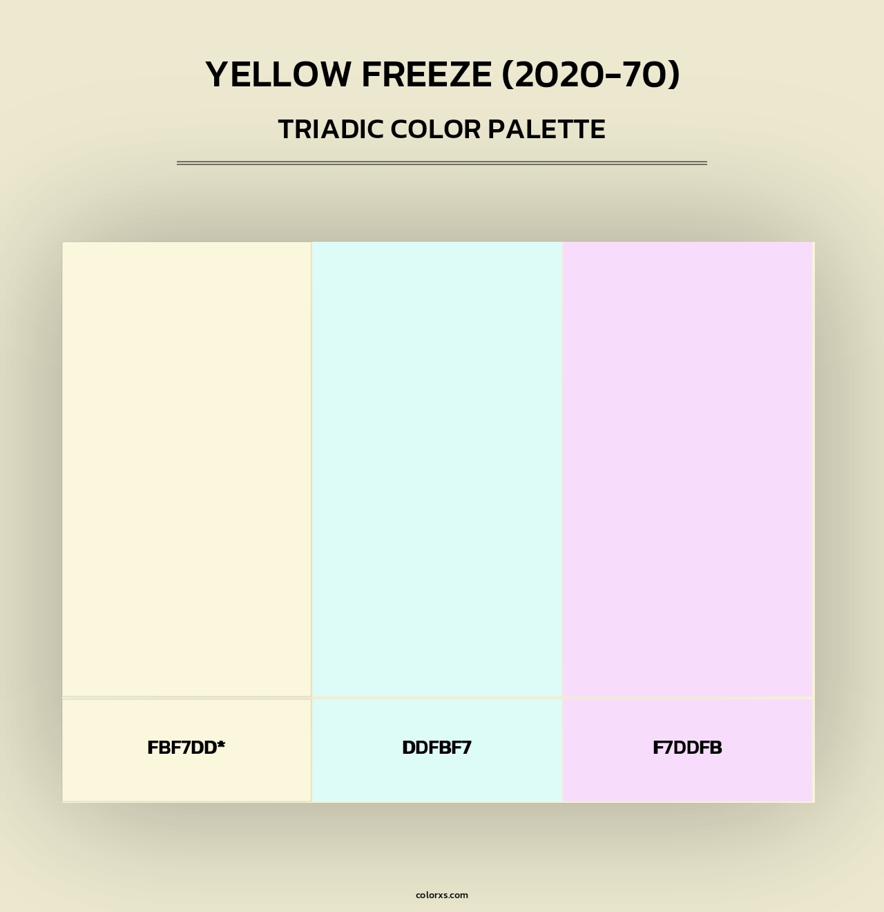 Yellow Freeze (2020-70) - Triadic Color Palette
