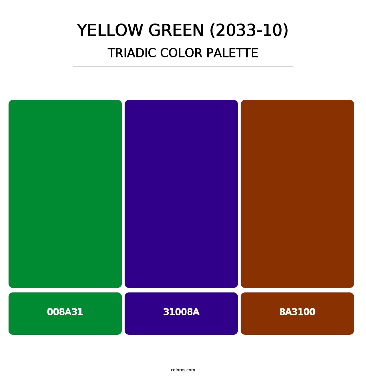 Yellow Green (2033-10) - Triadic Color Palette