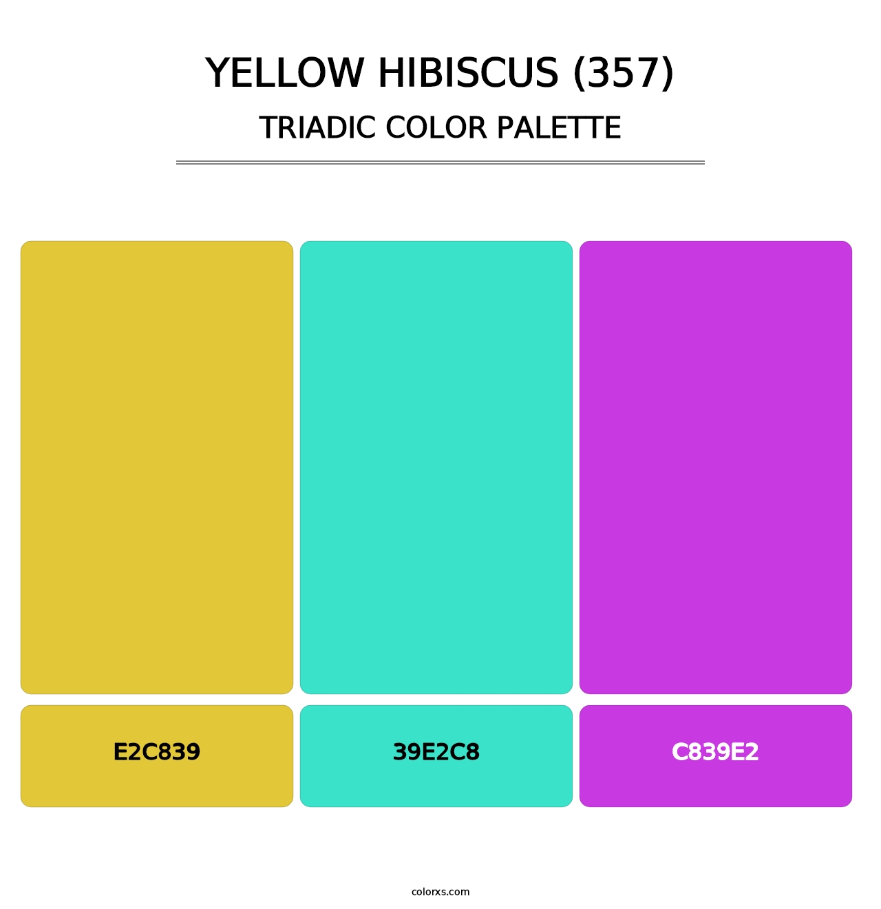 Yellow Hibiscus (357) - Triadic Color Palette