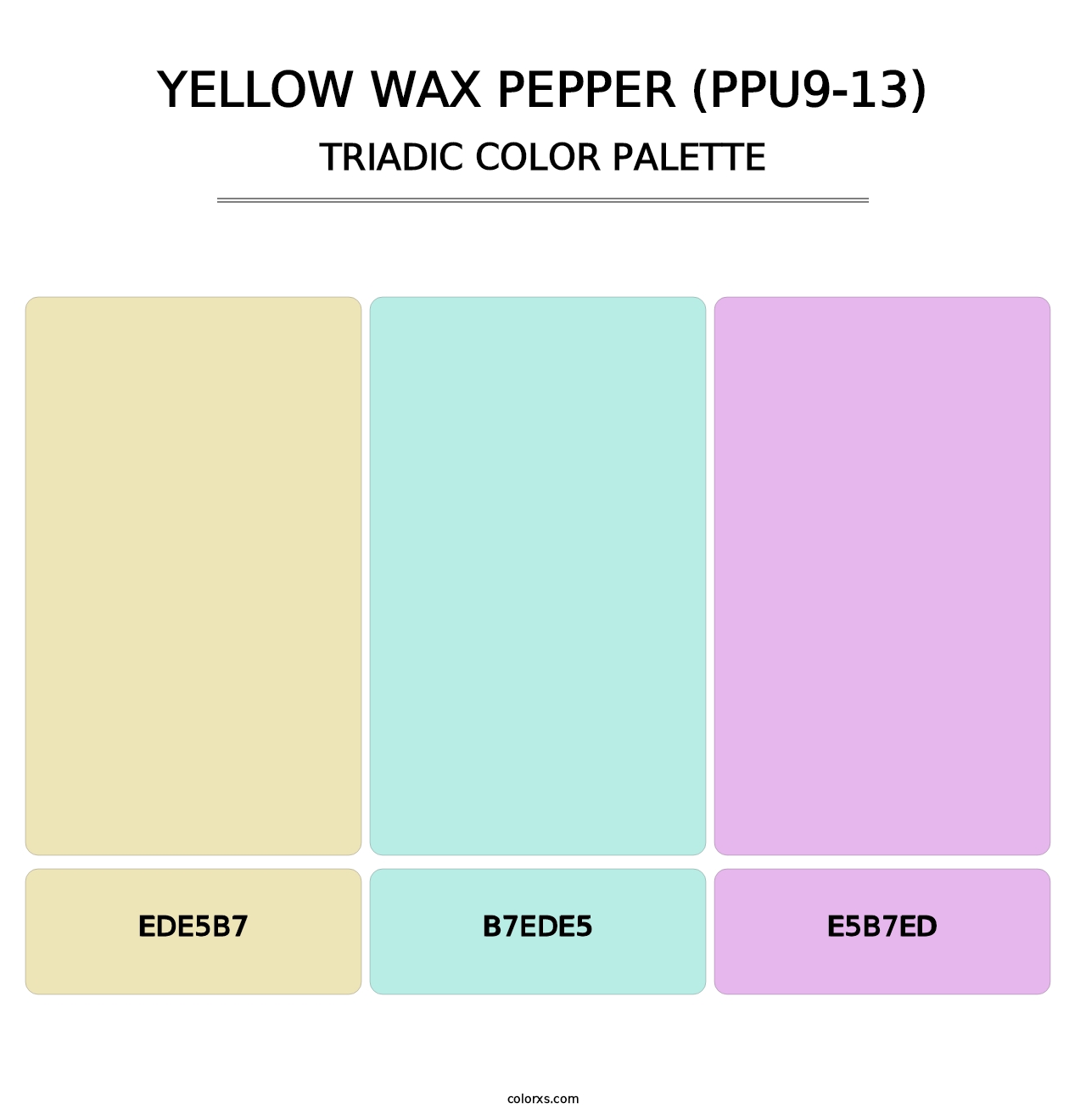 Yellow Wax Pepper (PPU9-13) - Triadic Color Palette
