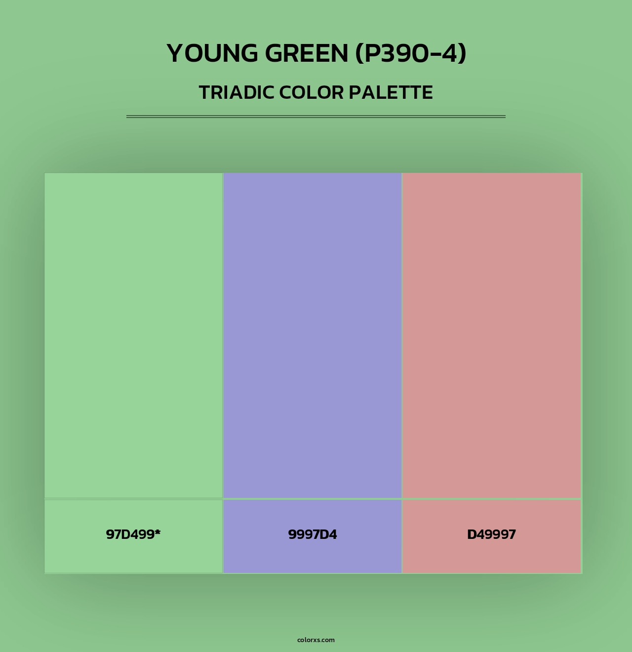 Young Green (P390-4) - Triadic Color Palette