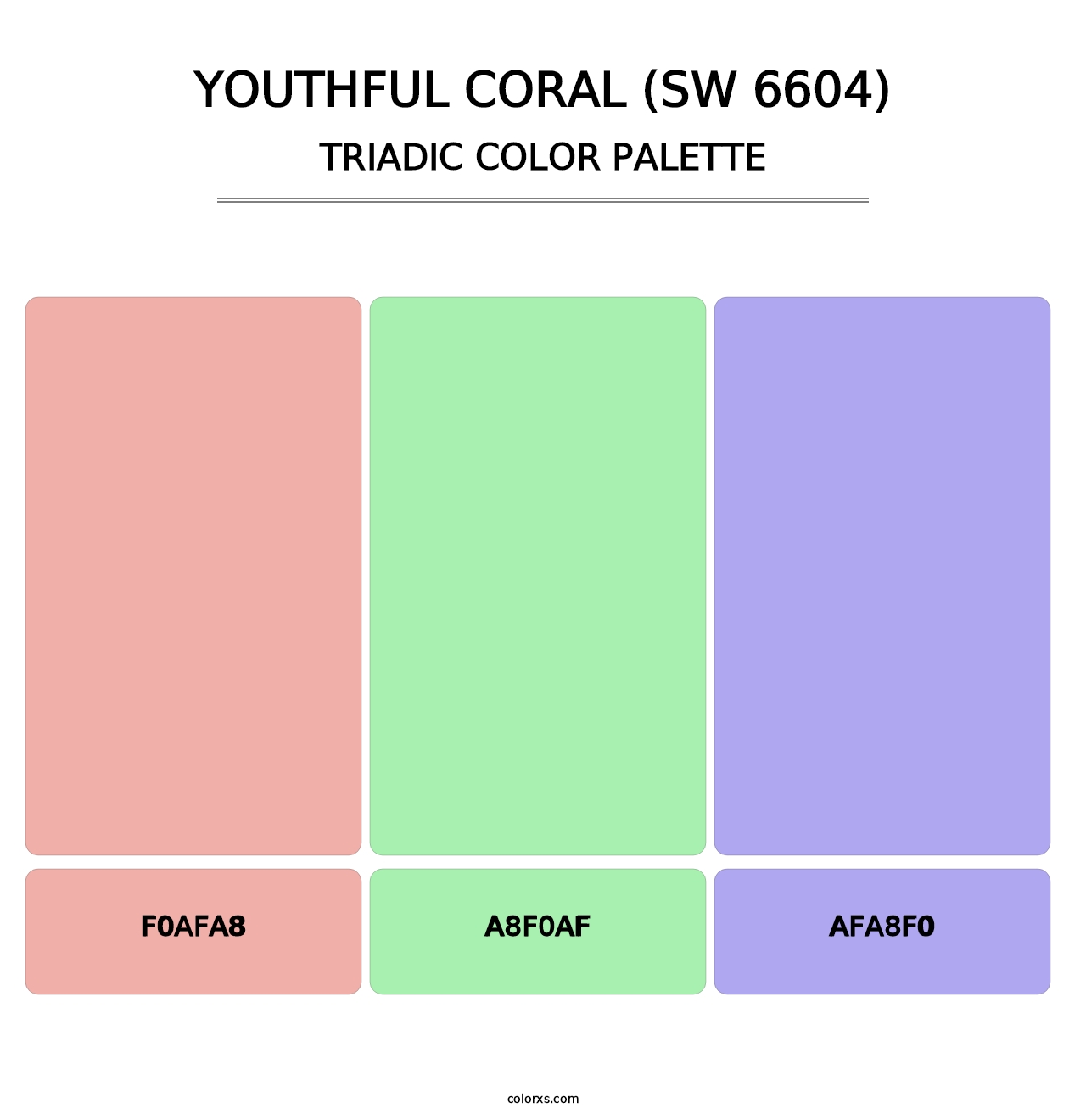 Youthful Coral (SW 6604) - Triadic Color Palette