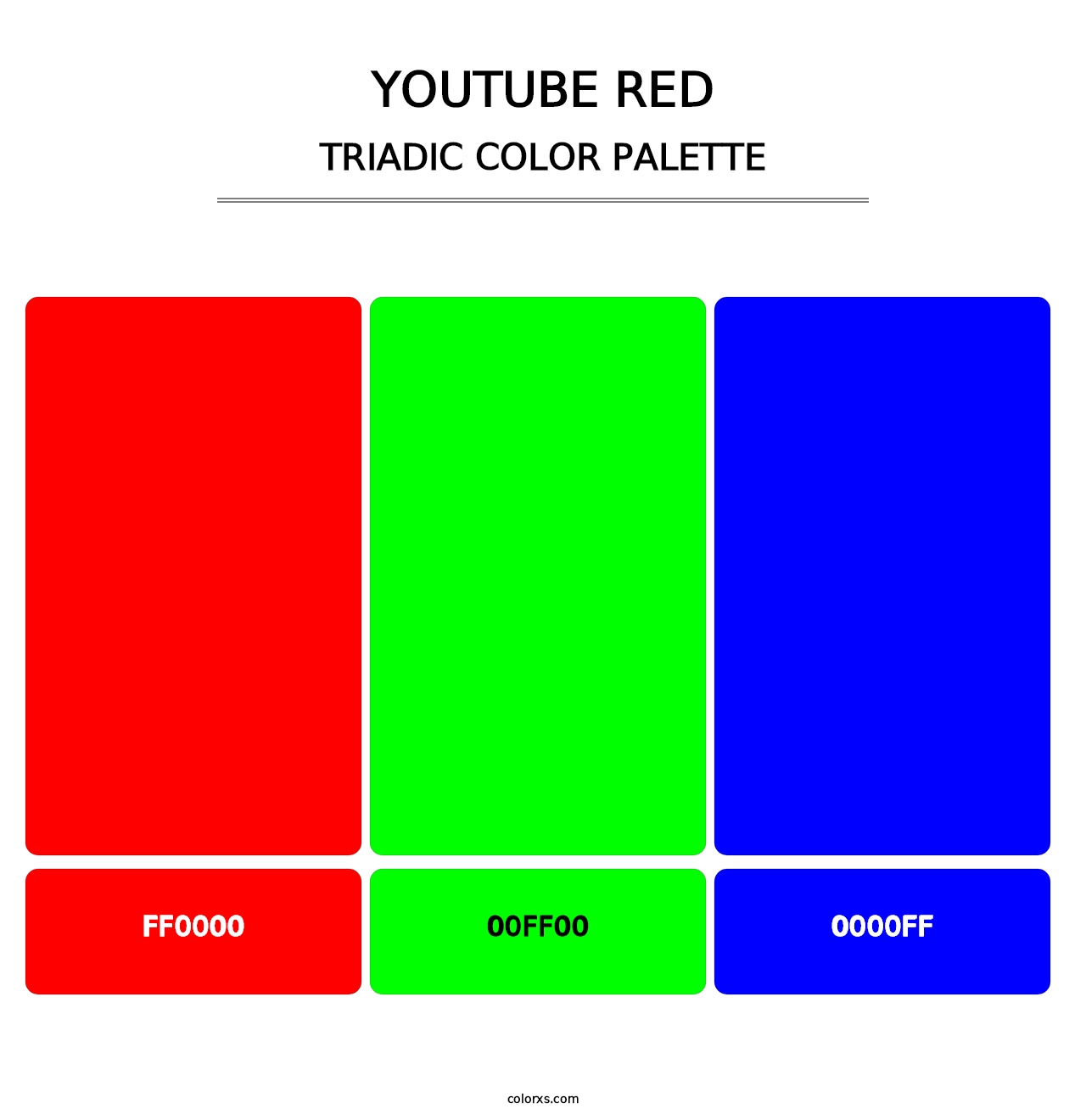 YouTube Red - Triadic Color Palette