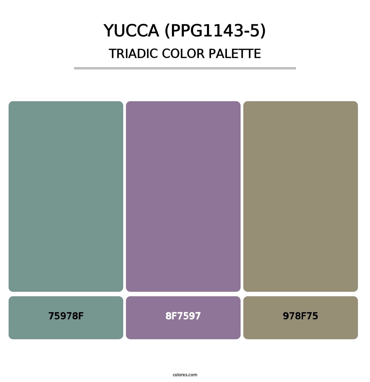 Yucca (PPG1143-5) - Triadic Color Palette