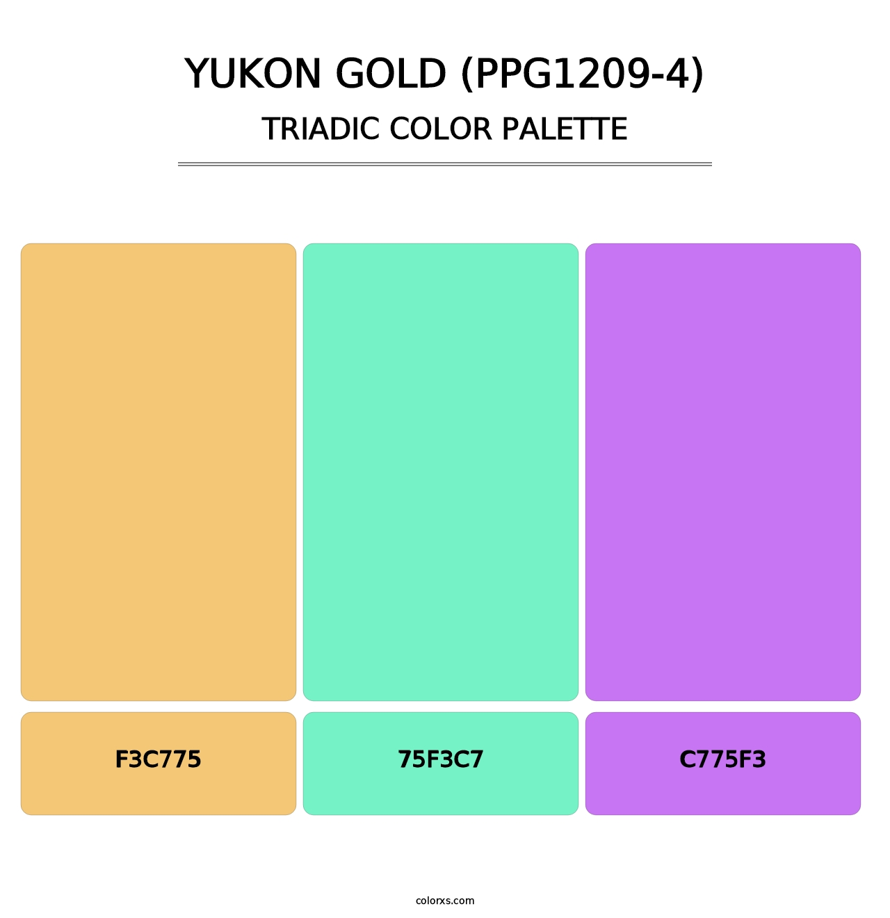 Yukon Gold (PPG1209-4) - Triadic Color Palette