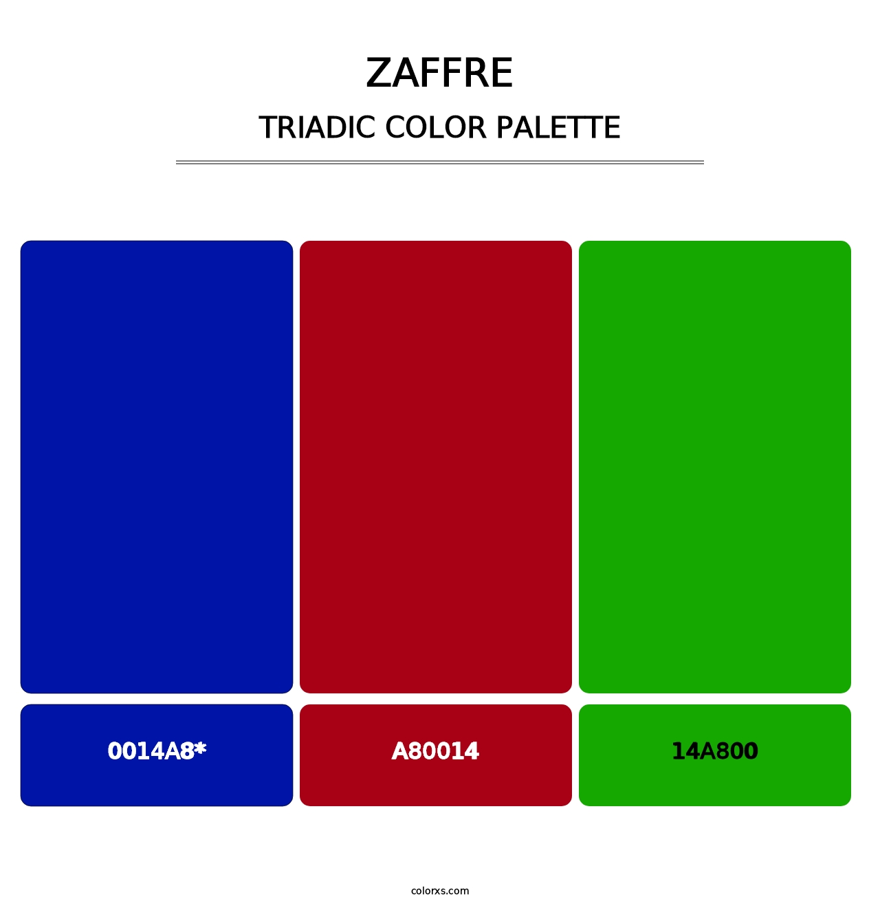 Zaffre - Triadic Color Palette
