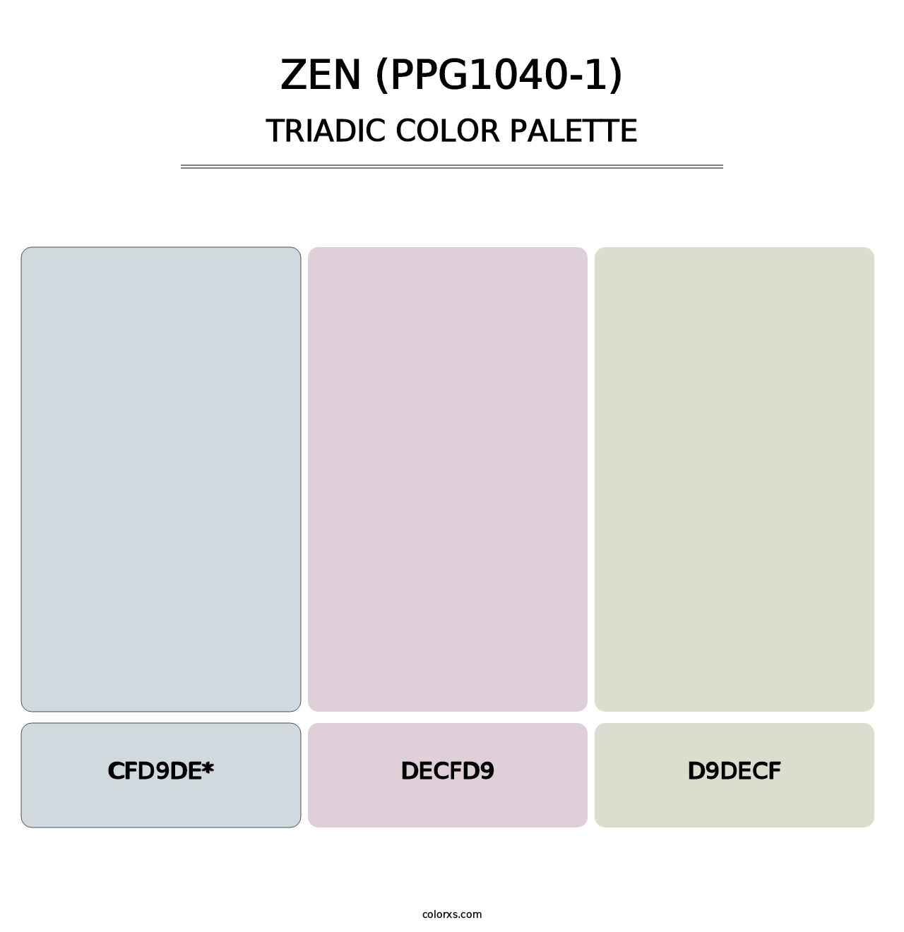 Zen (PPG1040-1) - Triadic Color Palette