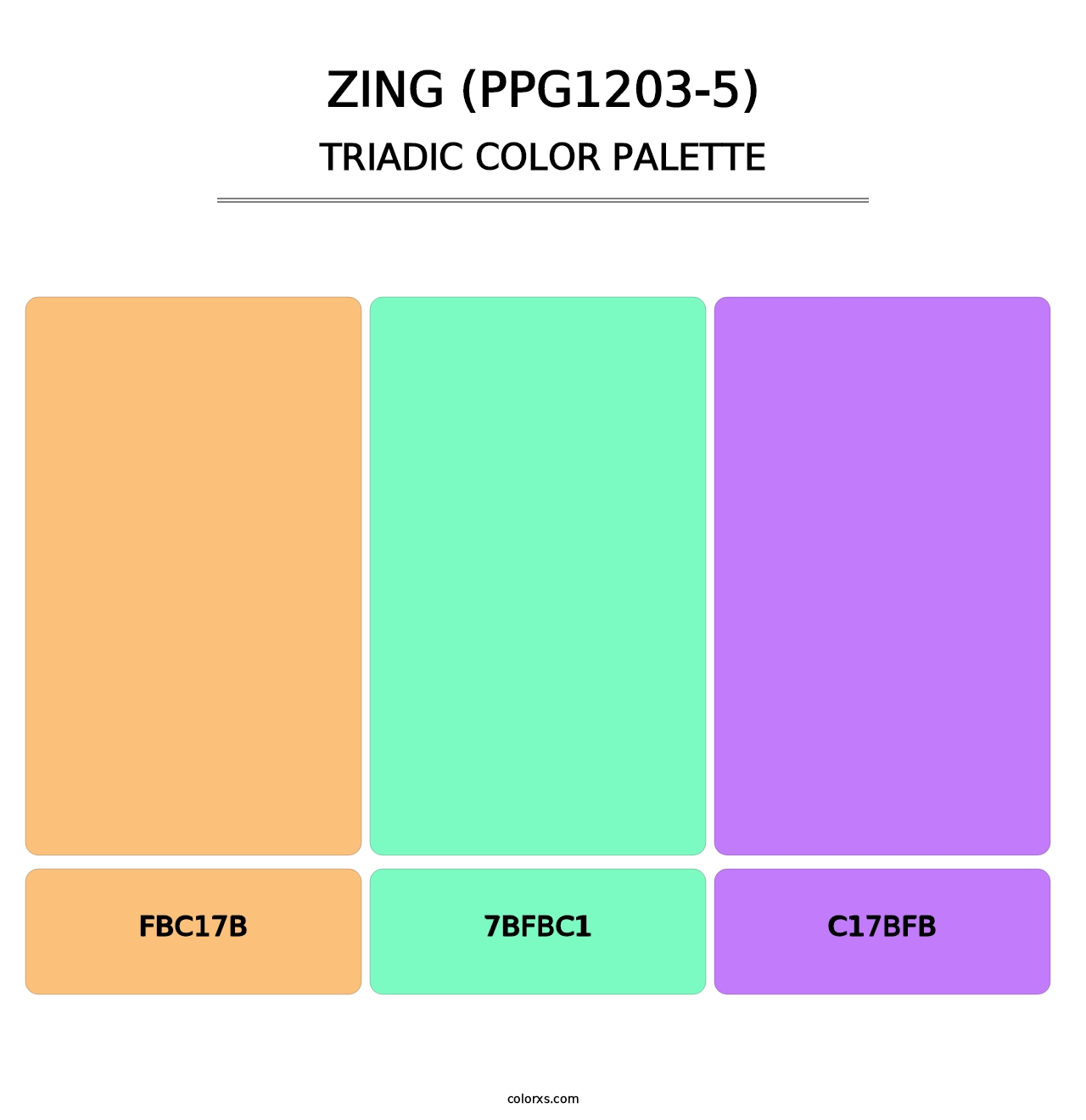 Zing (PPG1203-5) - Triadic Color Palette