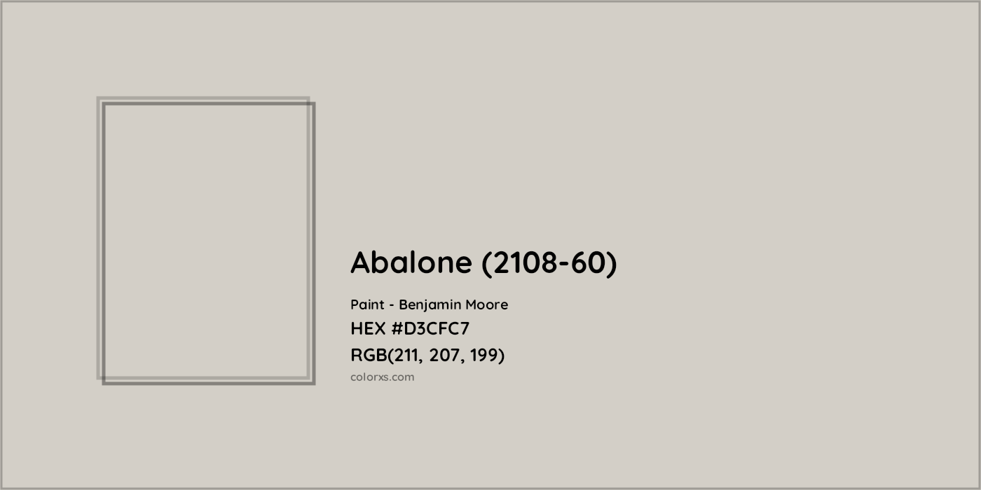 HEX #D3CFC7 Abalone (2108-60) Paint Benjamin Moore - Color Code