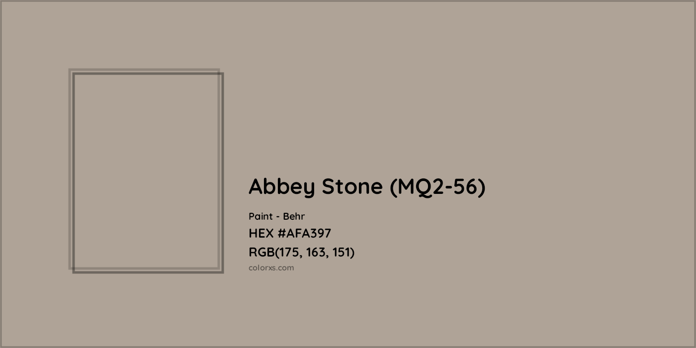 HEX #AFA397 Abbey Stone (MQ2-56) Paint Behr - Color Code