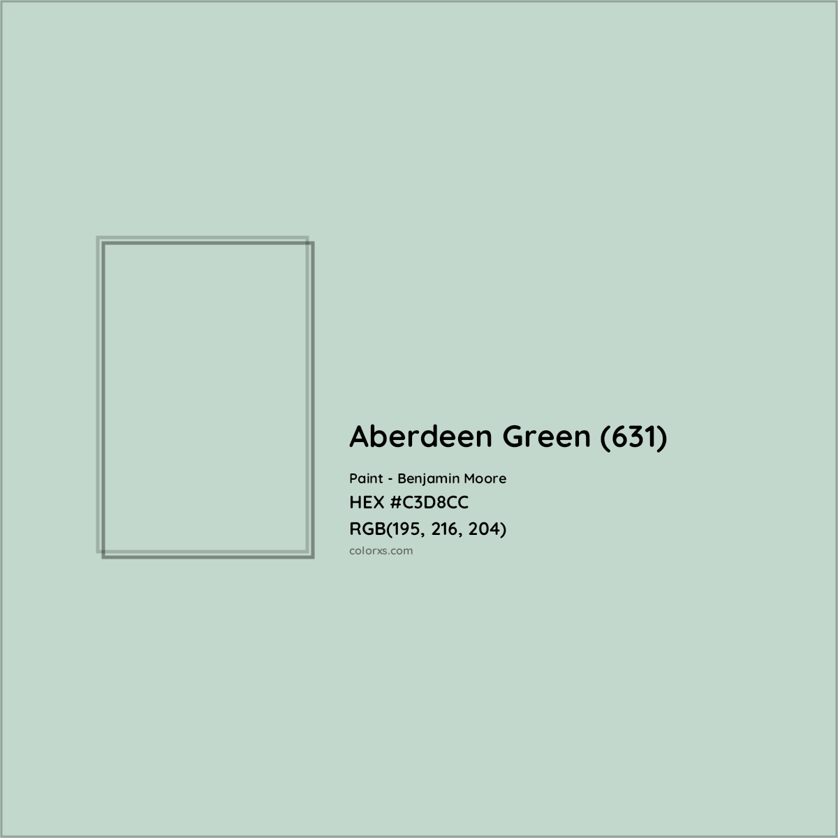 HEX #C3D8CC Aberdeen Green (631) Paint Benjamin Moore - Color Code