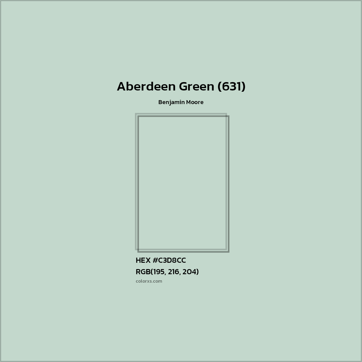 HEX #C3D8CC Aberdeen Green (631) Paint Benjamin Moore - Color Code