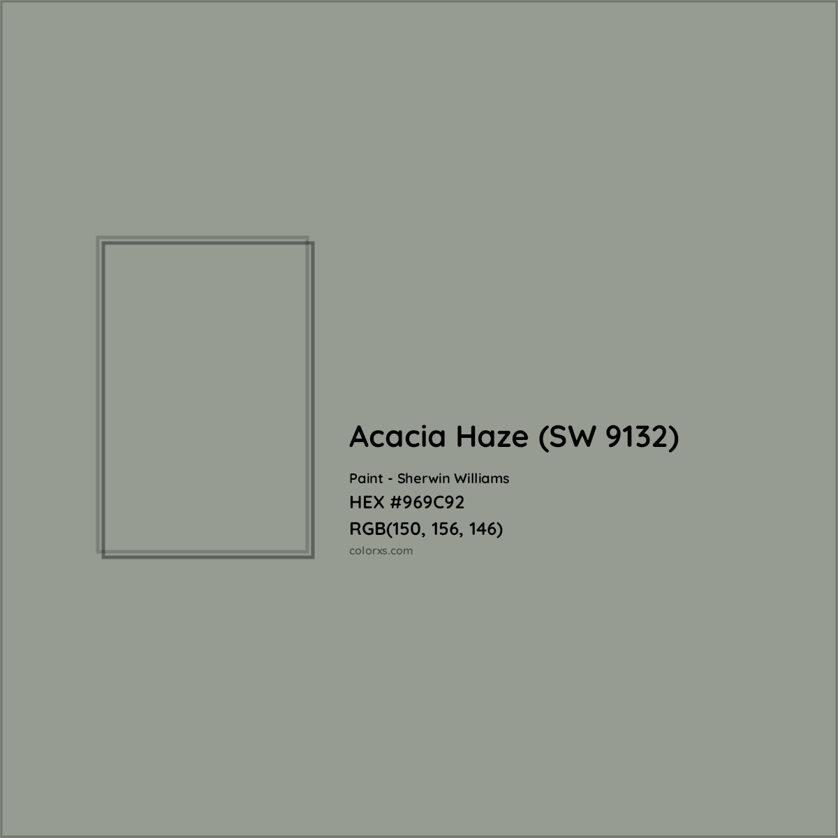 HEX #969C92 Acacia Haze (SW 9132) Paint Sherwin Williams - Color Code