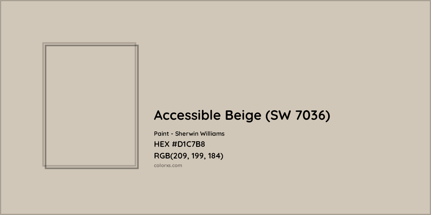 HEX #D1C7B8 Accessible Beige (SW 7036) Paint Sherwin Williams - Color Code