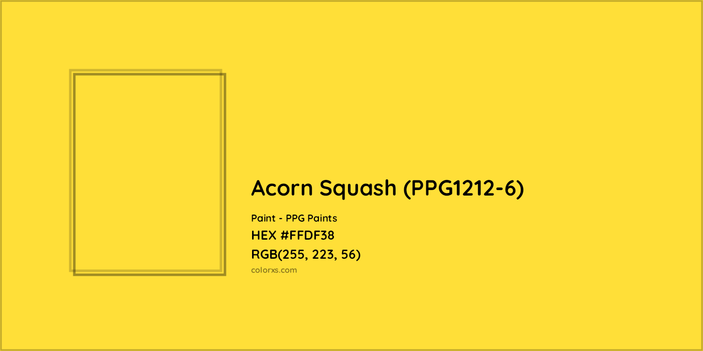 HEX #FFDF38 Acorn Squash (PPG1212-6) Paint PPG Paints - Color Code