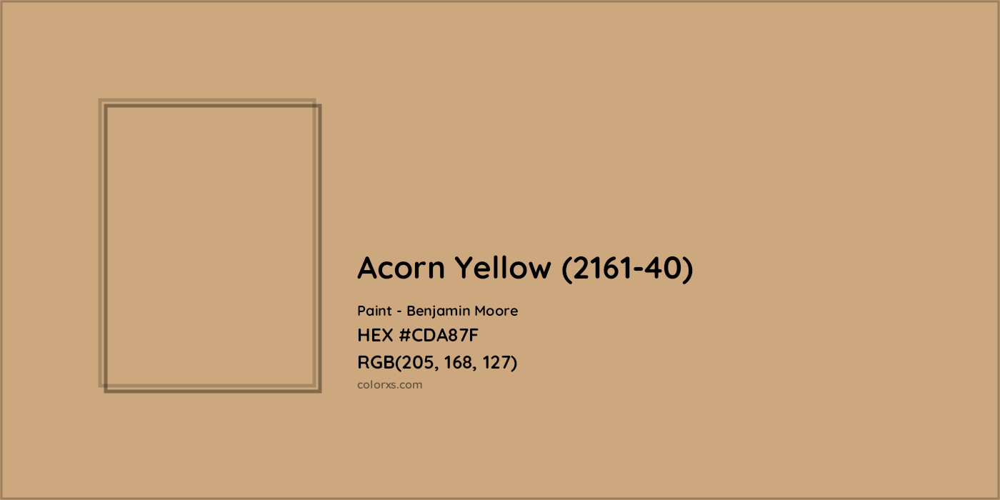 HEX #CDA87F Acorn Yellow (2161-40) Paint Benjamin Moore - Color Code