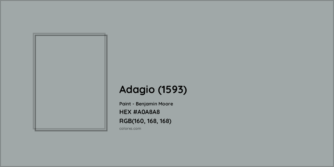 HEX #A0A8A8 Adagio (1593) Paint Benjamin Moore - Color Code