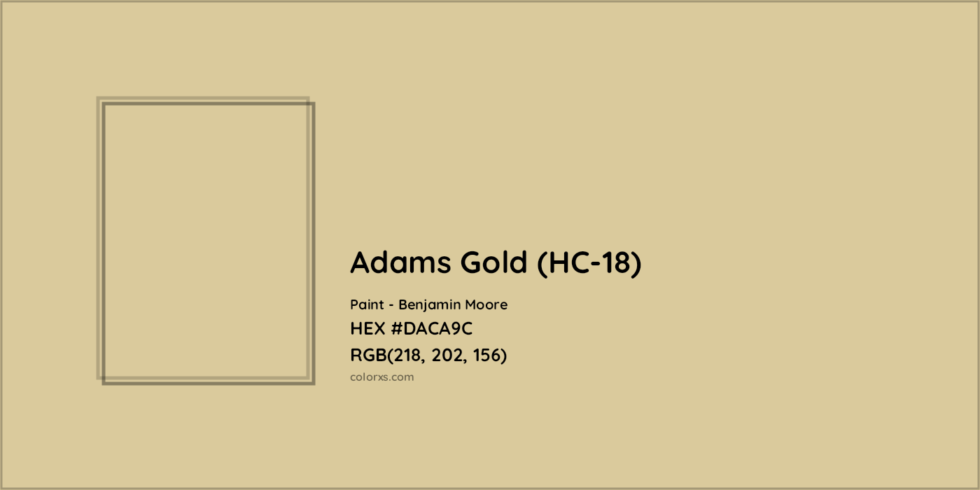 HEX #DACA9C Adams Gold (HC-18) Paint Benjamin Moore - Color Code