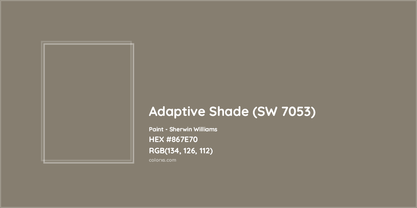 HEX #867E70 Adaptive Shade (SW 7053) Paint Sherwin Williams - Color Code