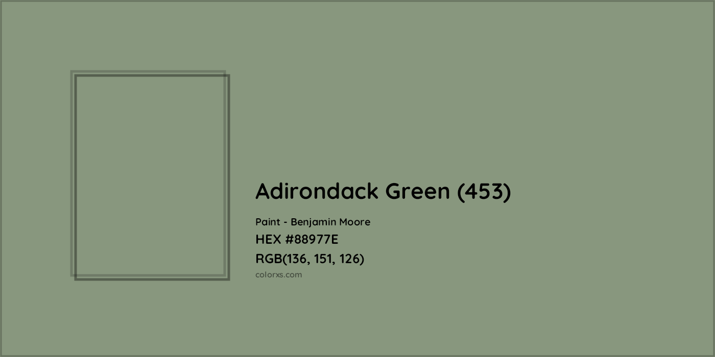 HEX #88977E Adirondack Green (453) Paint Benjamin Moore - Color Code