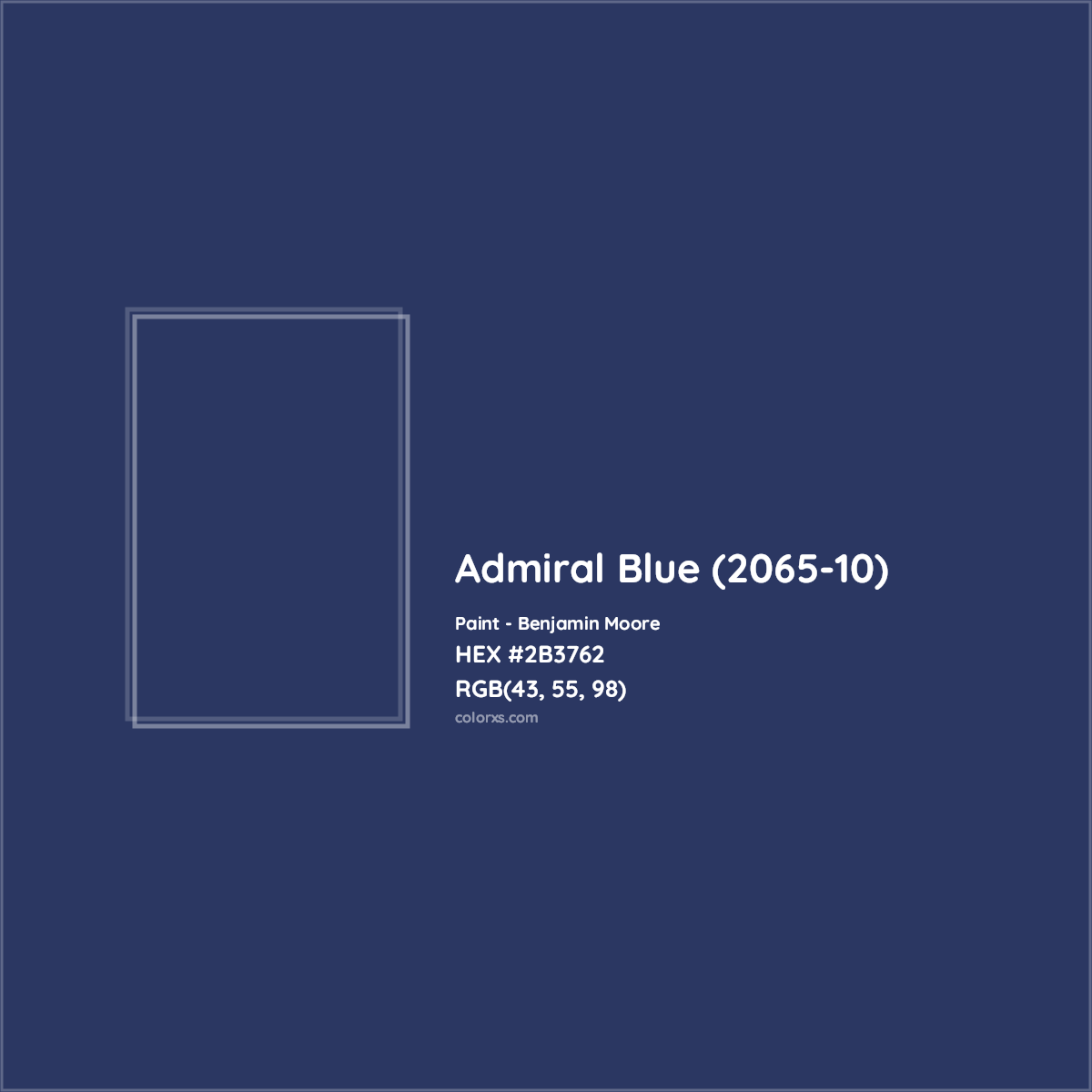HEX #2B3762 Admiral Blue (2065-10) Paint Benjamin Moore - Color Code