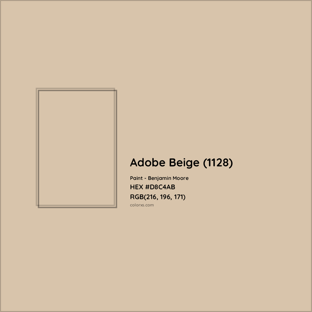 HEX #D8C4AB Adobe Beige (1128) Paint Benjamin Moore - Color Code