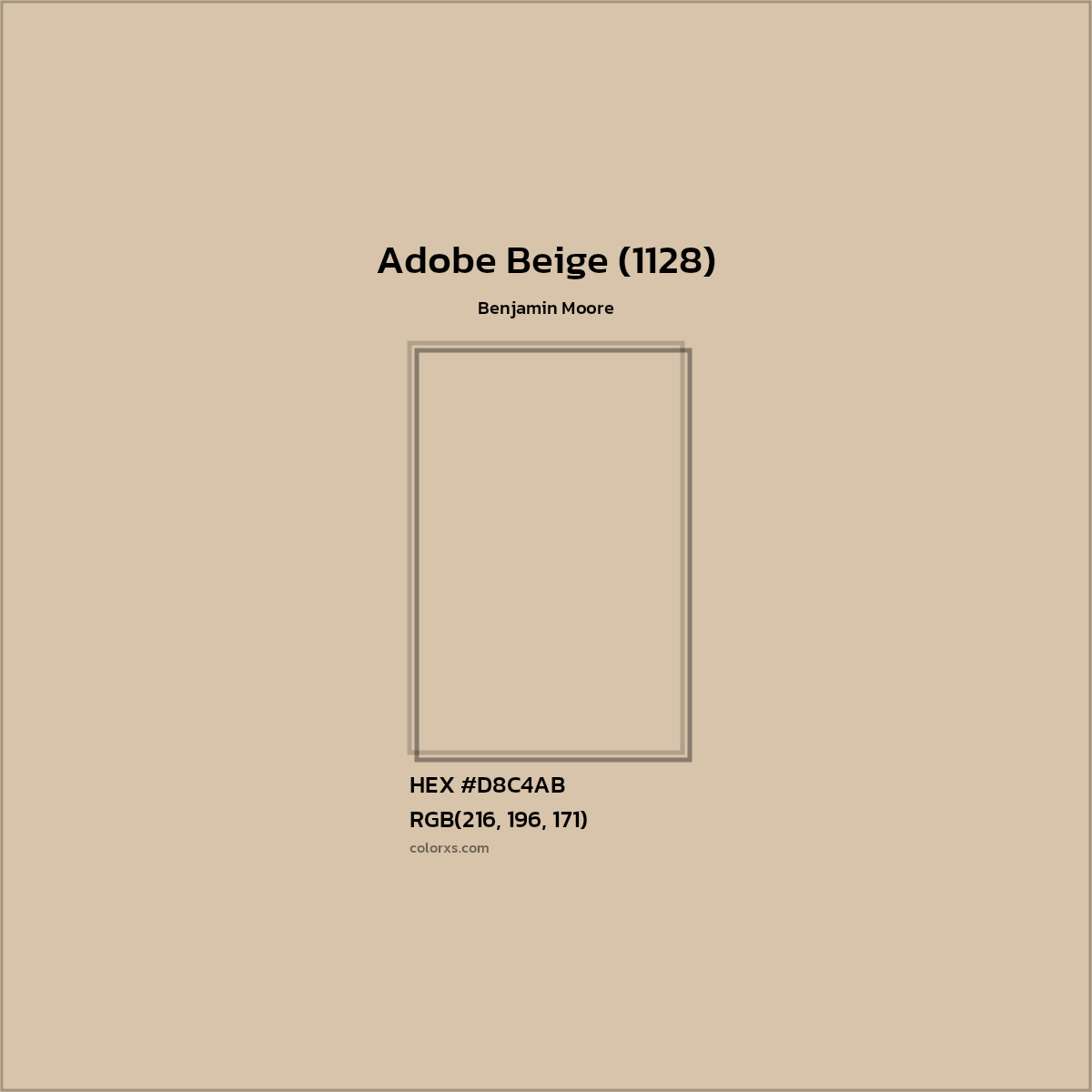 HEX #D8C4AB Adobe Beige (1128) Paint Benjamin Moore - Color Code