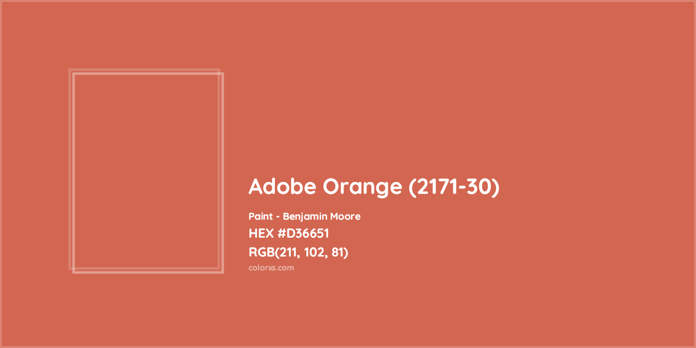 HEX #D36651 Adobe Orange (2171-30) Paint Benjamin Moore - Color Code