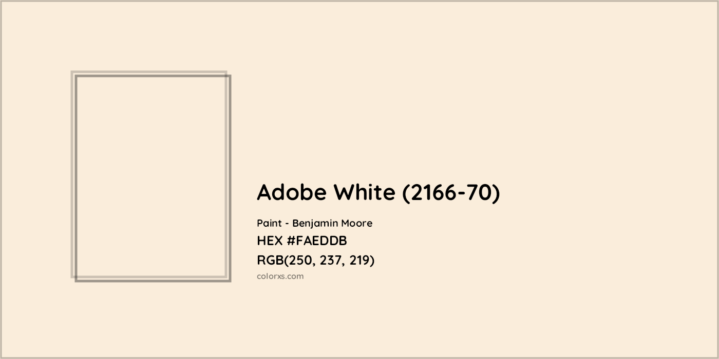 HEX #FAEDDB Adobe White (2166-70) Paint Benjamin Moore - Color Code