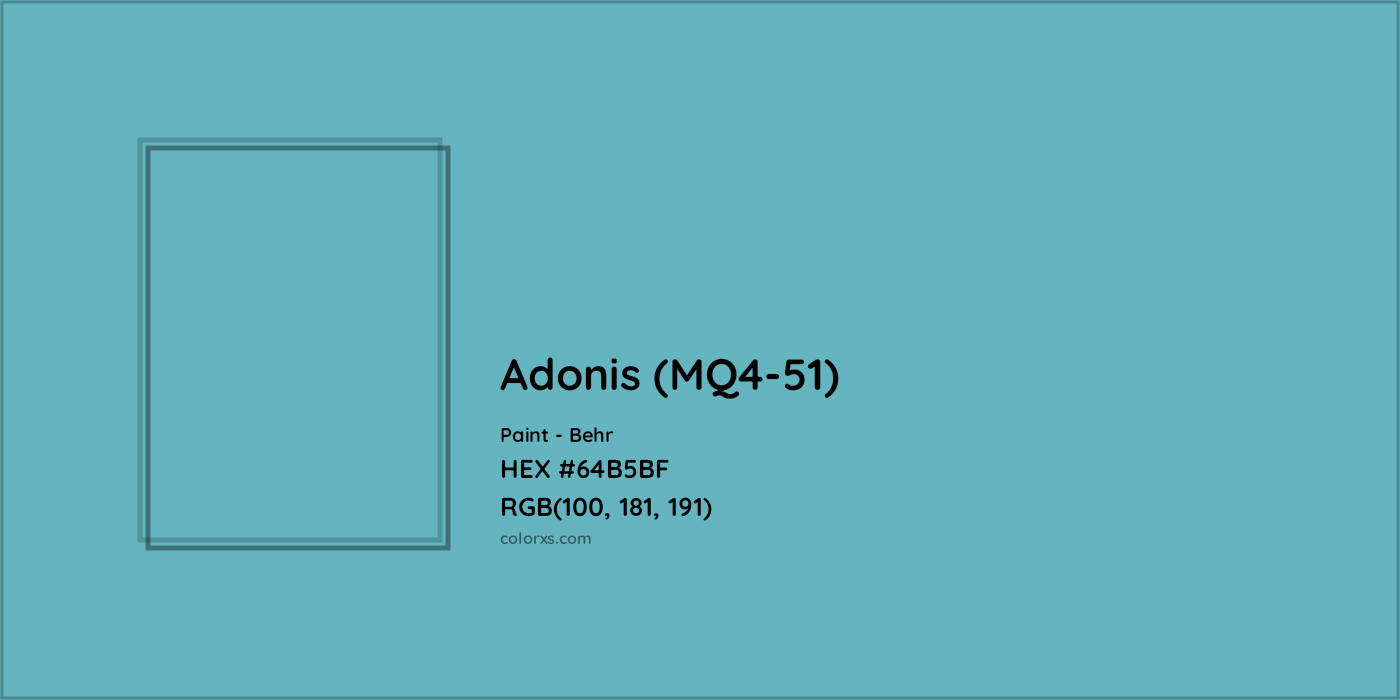 HEX #64B5BF Adonis (MQ4-51) Paint Behr - Color Code