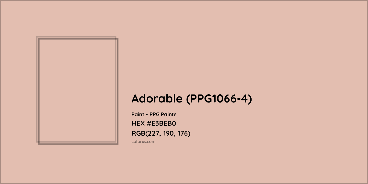 HEX #E3BEB0 Adorable (PPG1066-4) Paint PPG Paints - Color Code