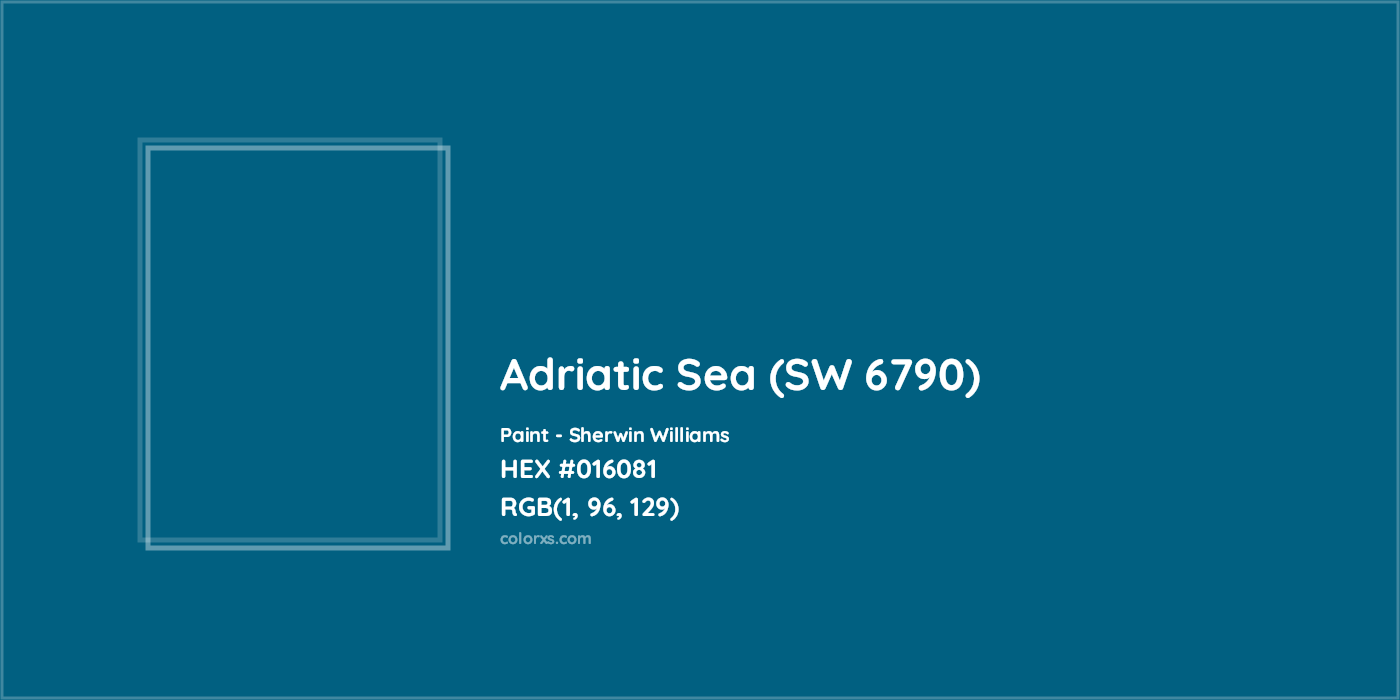 HEX #016081 Adriatic Sea (SW 6790) Paint Sherwin Williams - Color Code