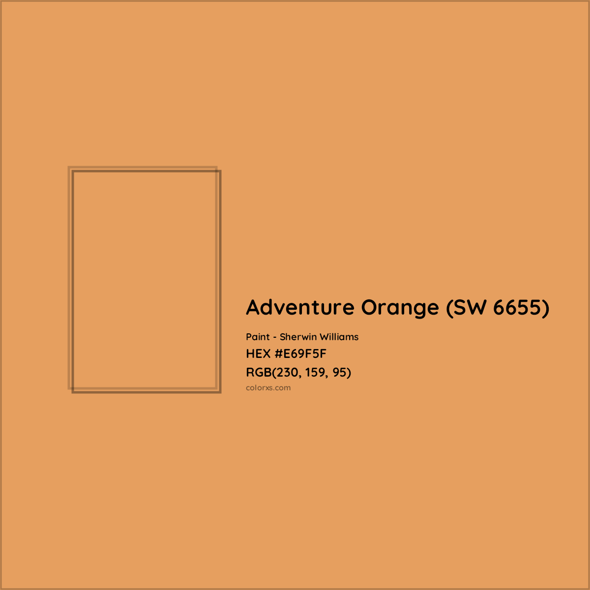 HEX #E69F5F Adventure Orange (SW 6655) Paint Sherwin Williams - Color Code