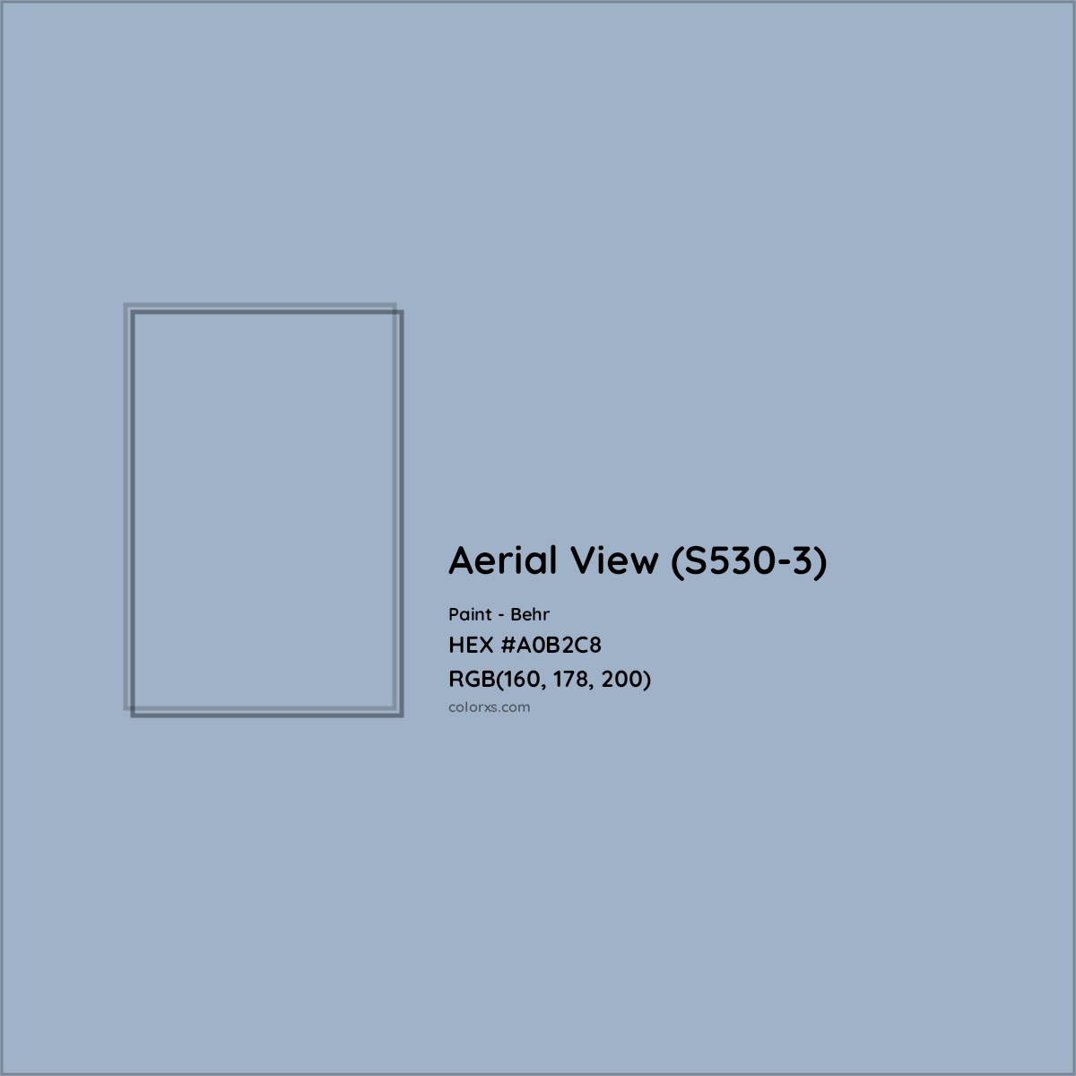HEX #A0B2C8 Aerial View (S530-3) Paint Behr - Color Code