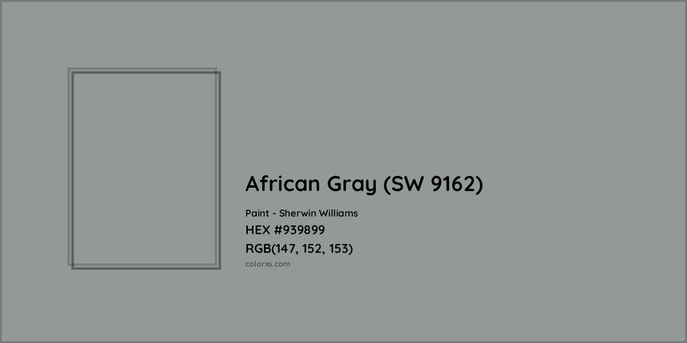 HEX #939899 African Gray (SW 9162) Paint Sherwin Williams - Color Code