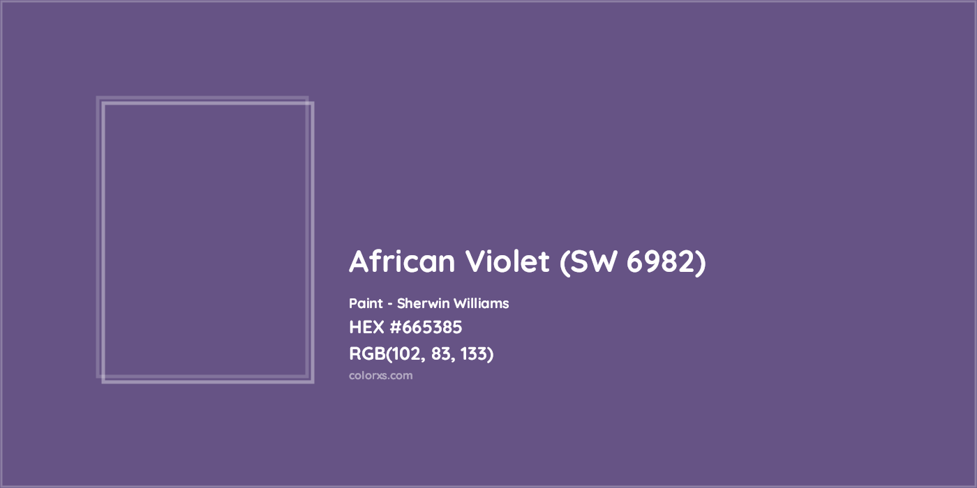 HEX #665385 African Violet (SW 6982) Paint Sherwin Williams - Color Code