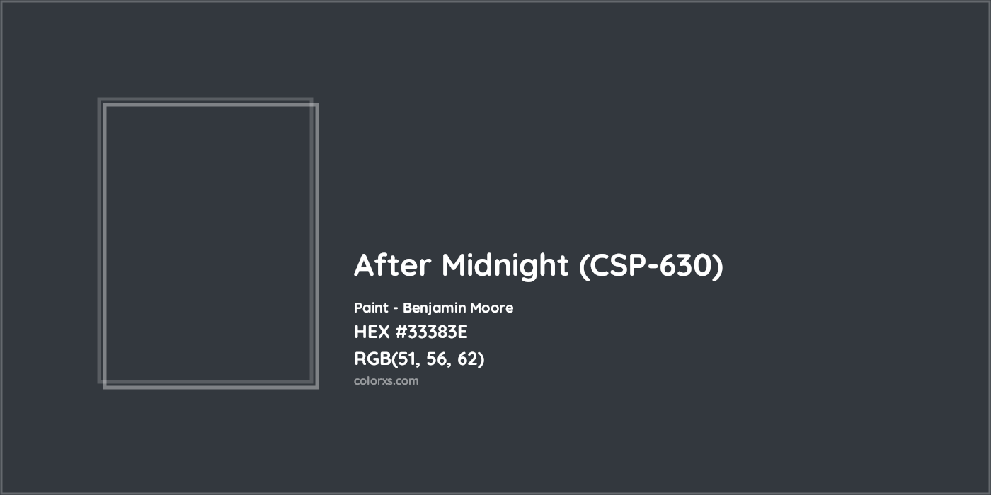 HEX #33383E After Midnight (CSP-630) Paint Benjamin Moore - Color Code
