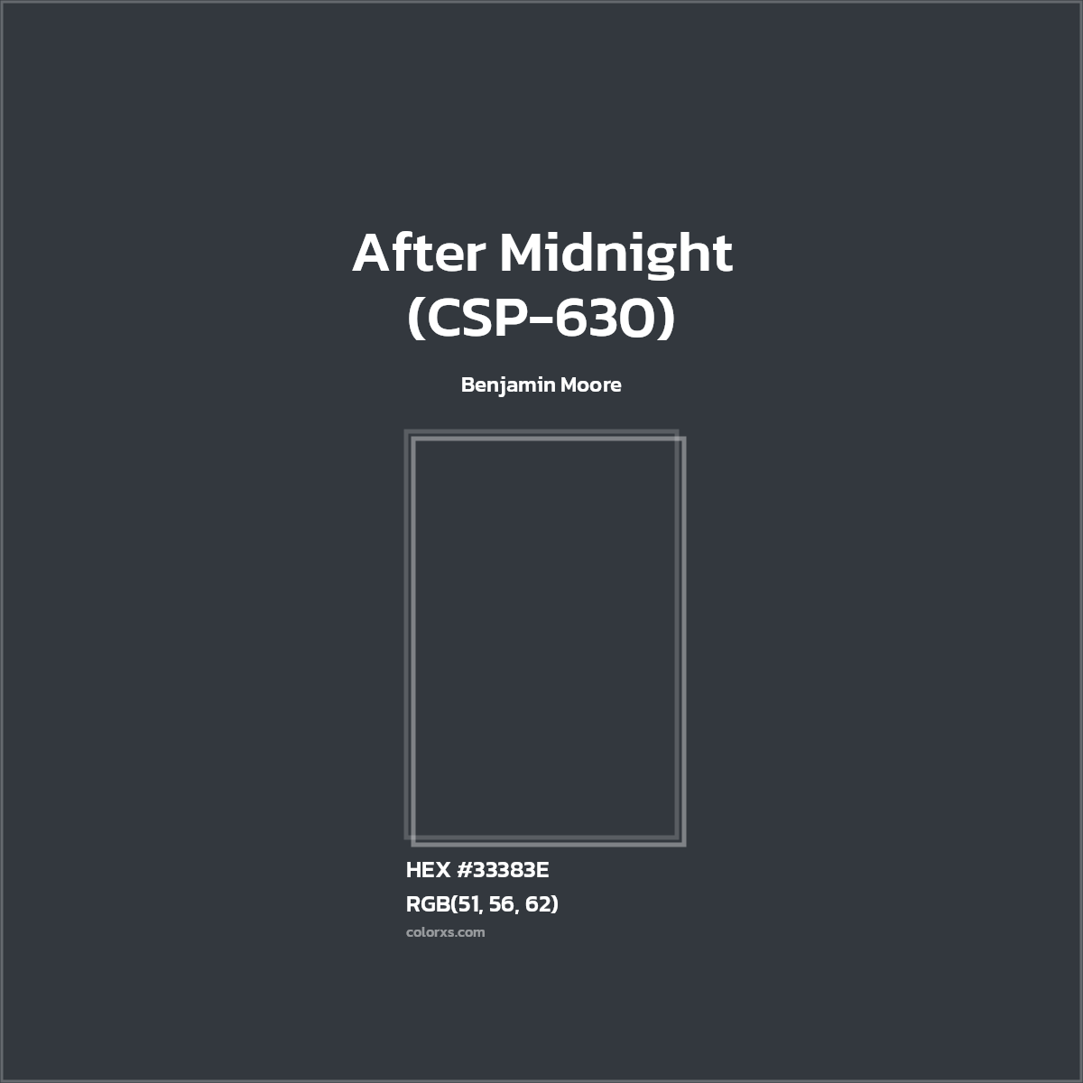 HEX #33383E After Midnight (CSP-630) Paint Benjamin Moore - Color Code