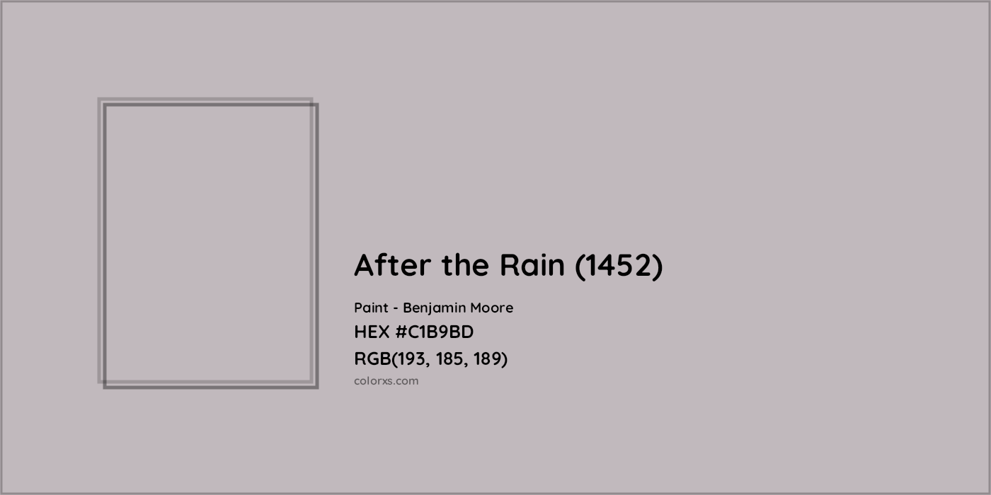 HEX #C1B9BD After the Rain (1452) Paint Benjamin Moore - Color Code