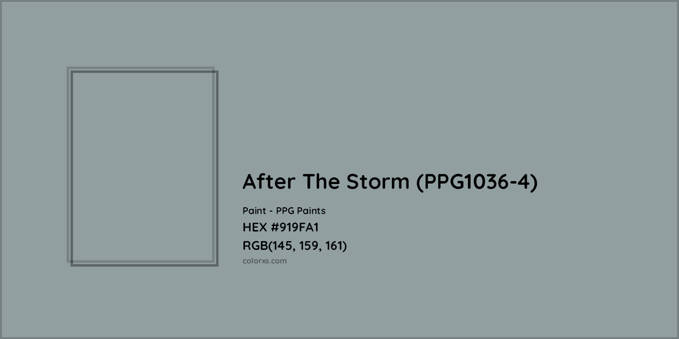HEX #919FA1 After The Storm (PPG1036-4) Paint PPG Paints - Color Code