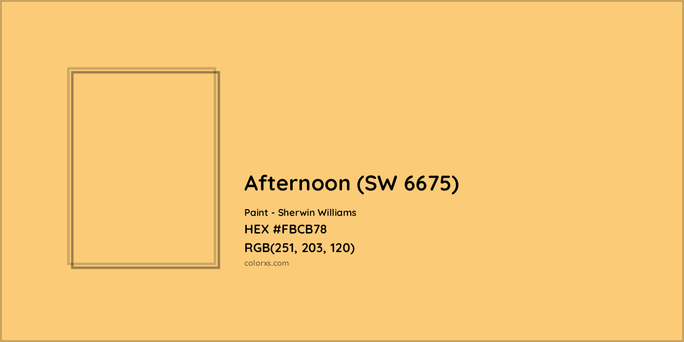 HEX #FBCB78 Afternoon (SW 6675) Paint Sherwin Williams - Color Code