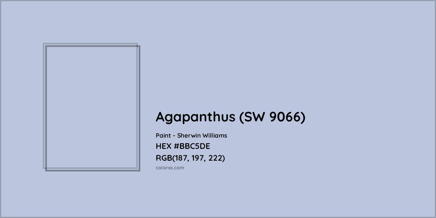 HEX #BBC5DE Agapanthus (SW 9066) Paint Sherwin Williams - Color Code