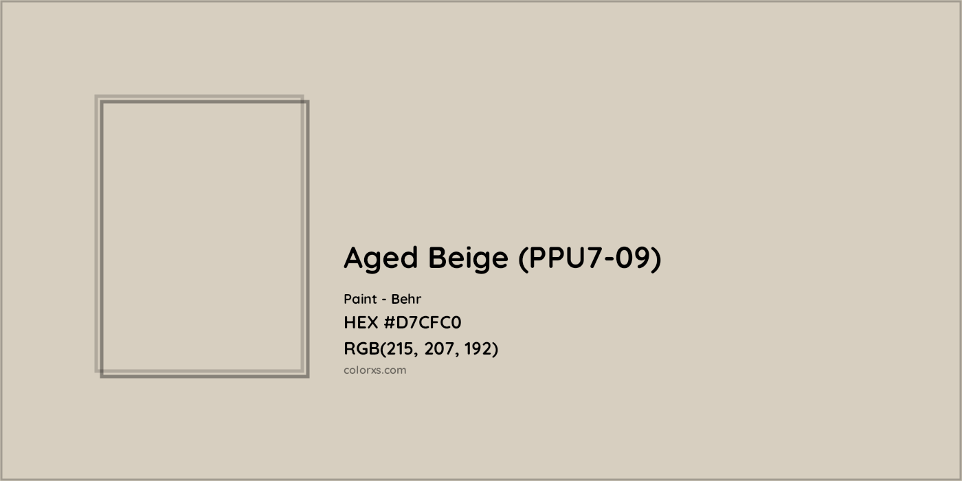 HEX #D7CFC0 Aged Beige (PPU7-09) Paint Behr - Color Code