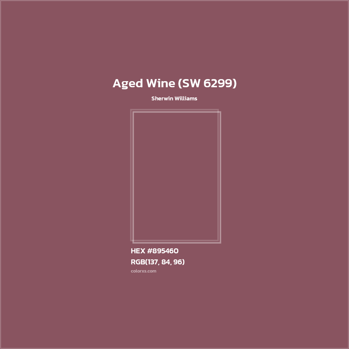 HEX #895460 Aged Wine (SW 6299) Paint Sherwin Williams - Color Code