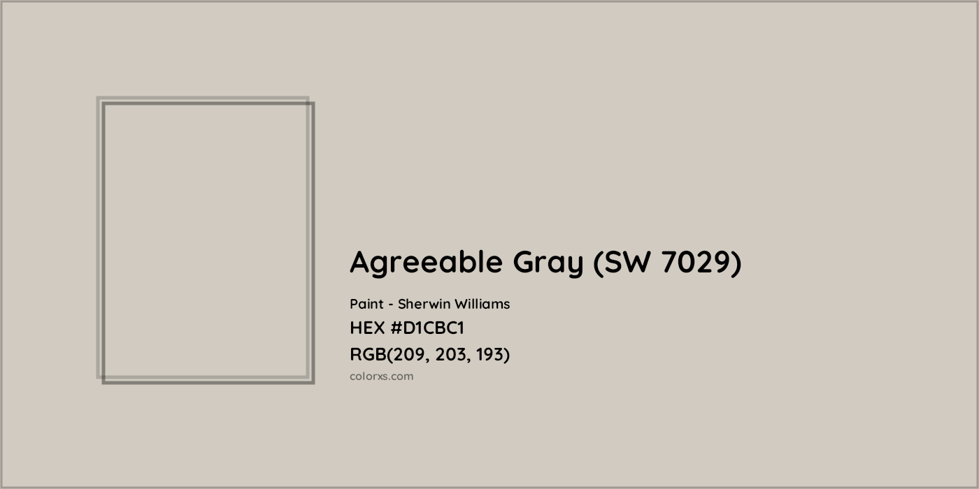 HEX #D1CBC1 Agreeable Gray (SW 7029) Paint Sherwin Williams - Color Code