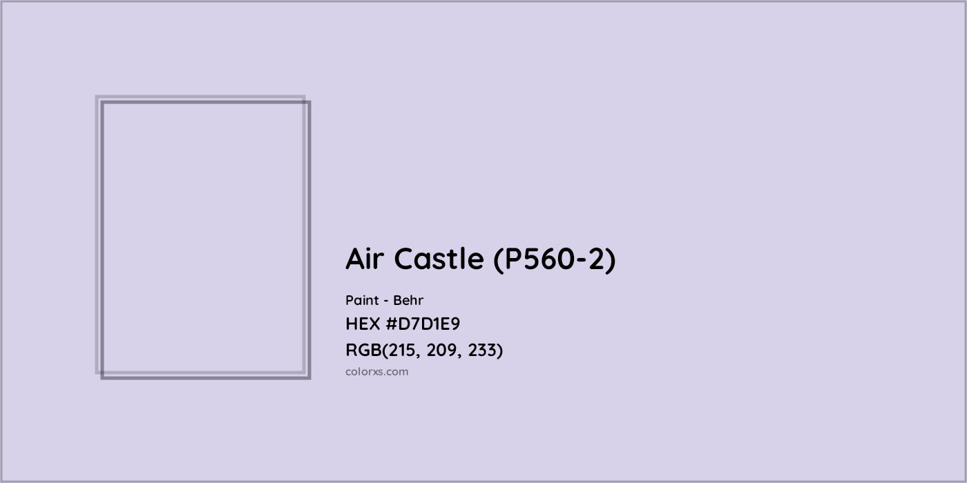 HEX #D7D1E9 Air Castle (P560-2) Paint Behr - Color Code