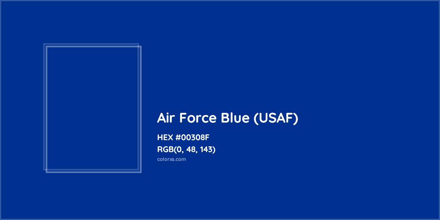 HEX #00308F Air Force Blue (USAF) Color - Color Code