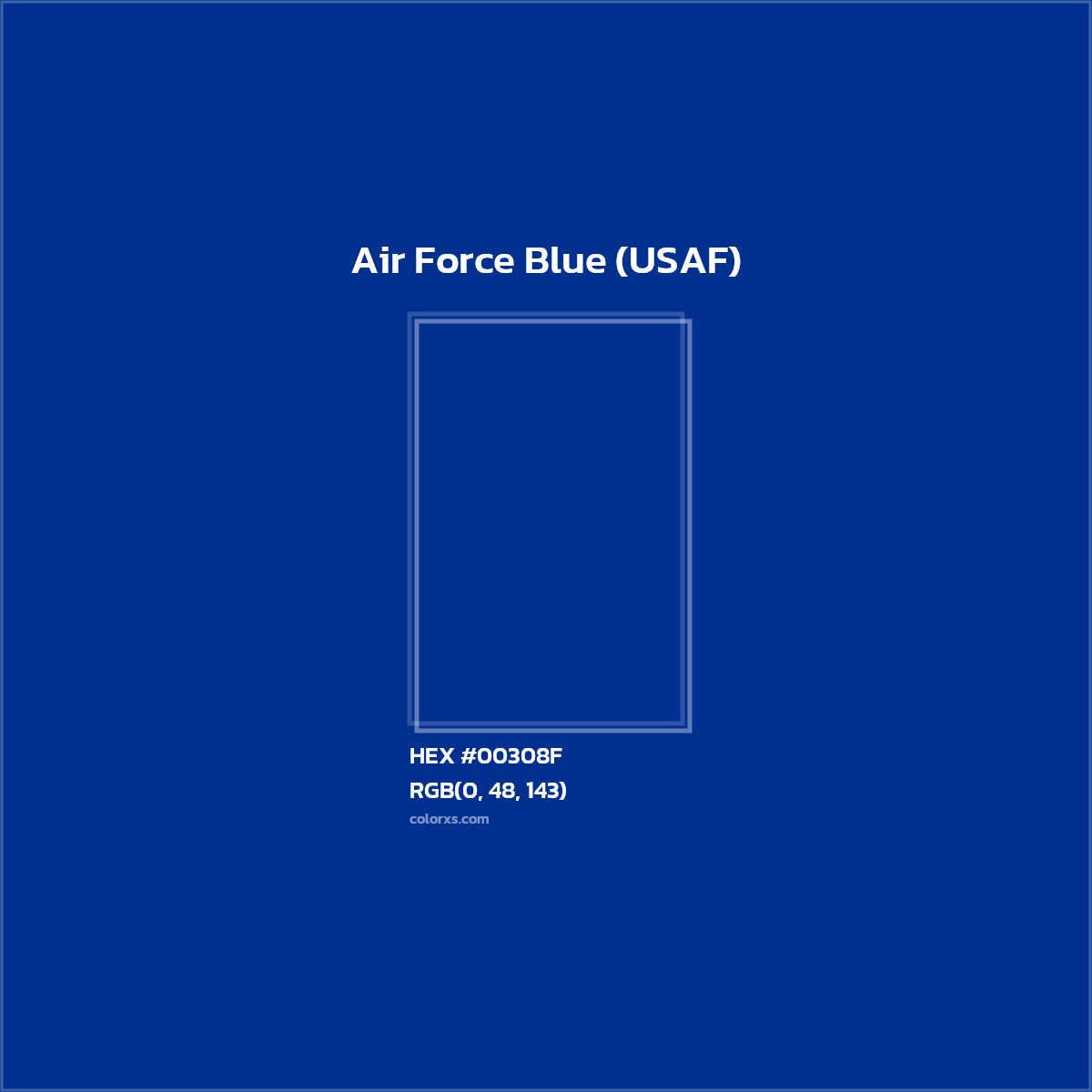 HEX #00308F Air Force Blue (USAF) Color - Color Code