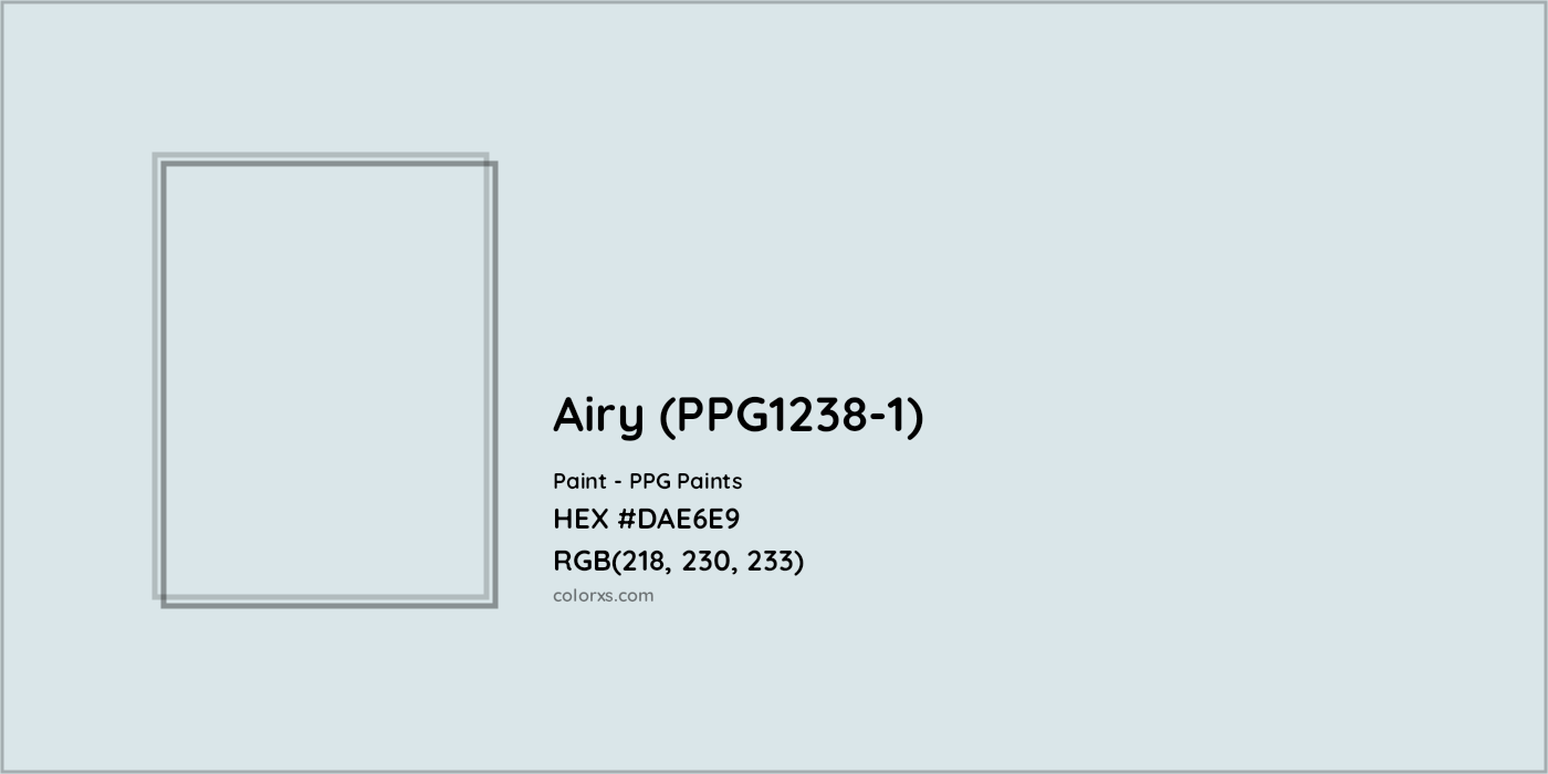 HEX #DAE6E9 Airy (PPG1238-1) Paint PPG Paints - Color Code